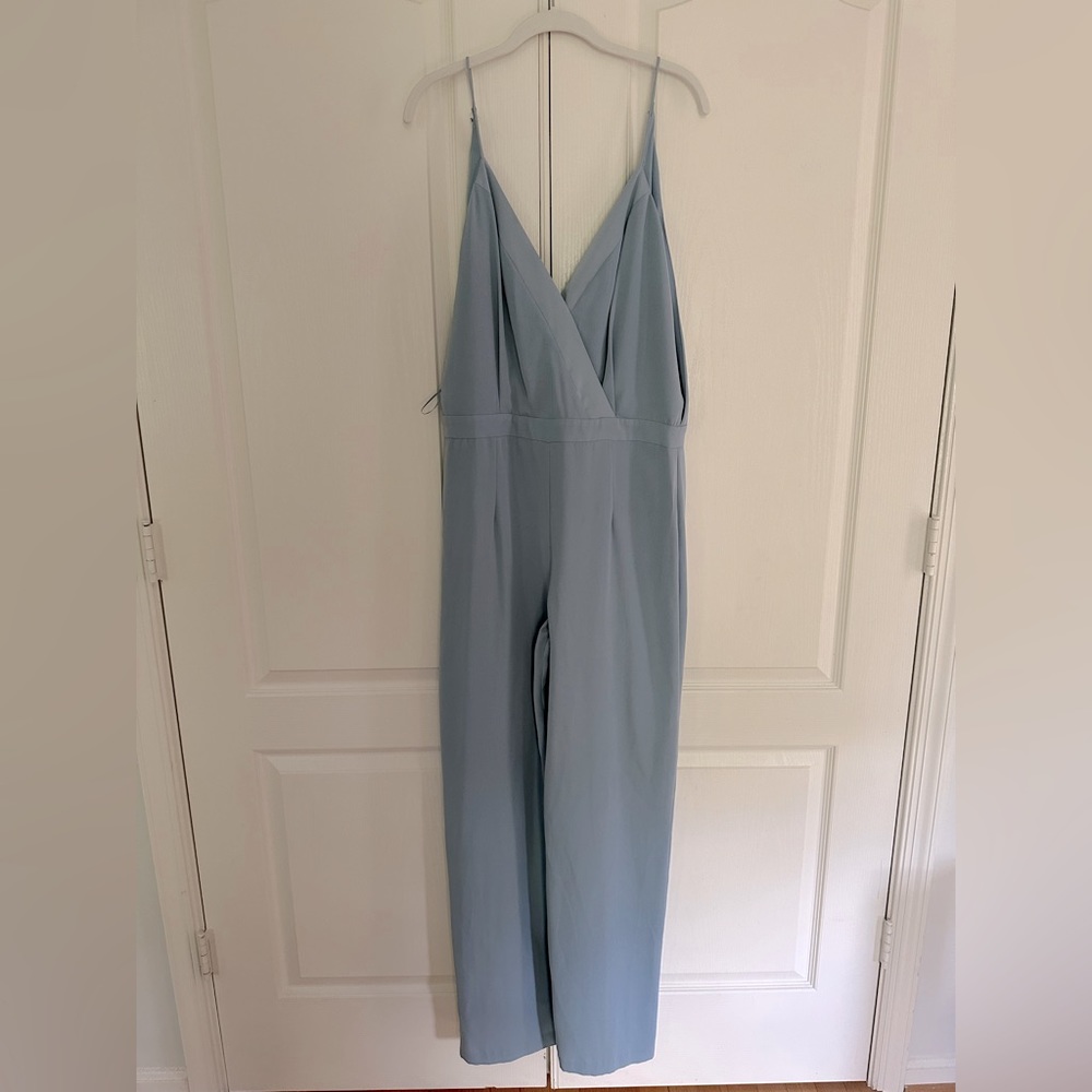 Zara V Neck Blue Jumpsuit L